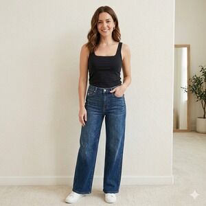 Weekend Los Angeles Womens Small Black Square Neck Tank Top Sleeveless Basic